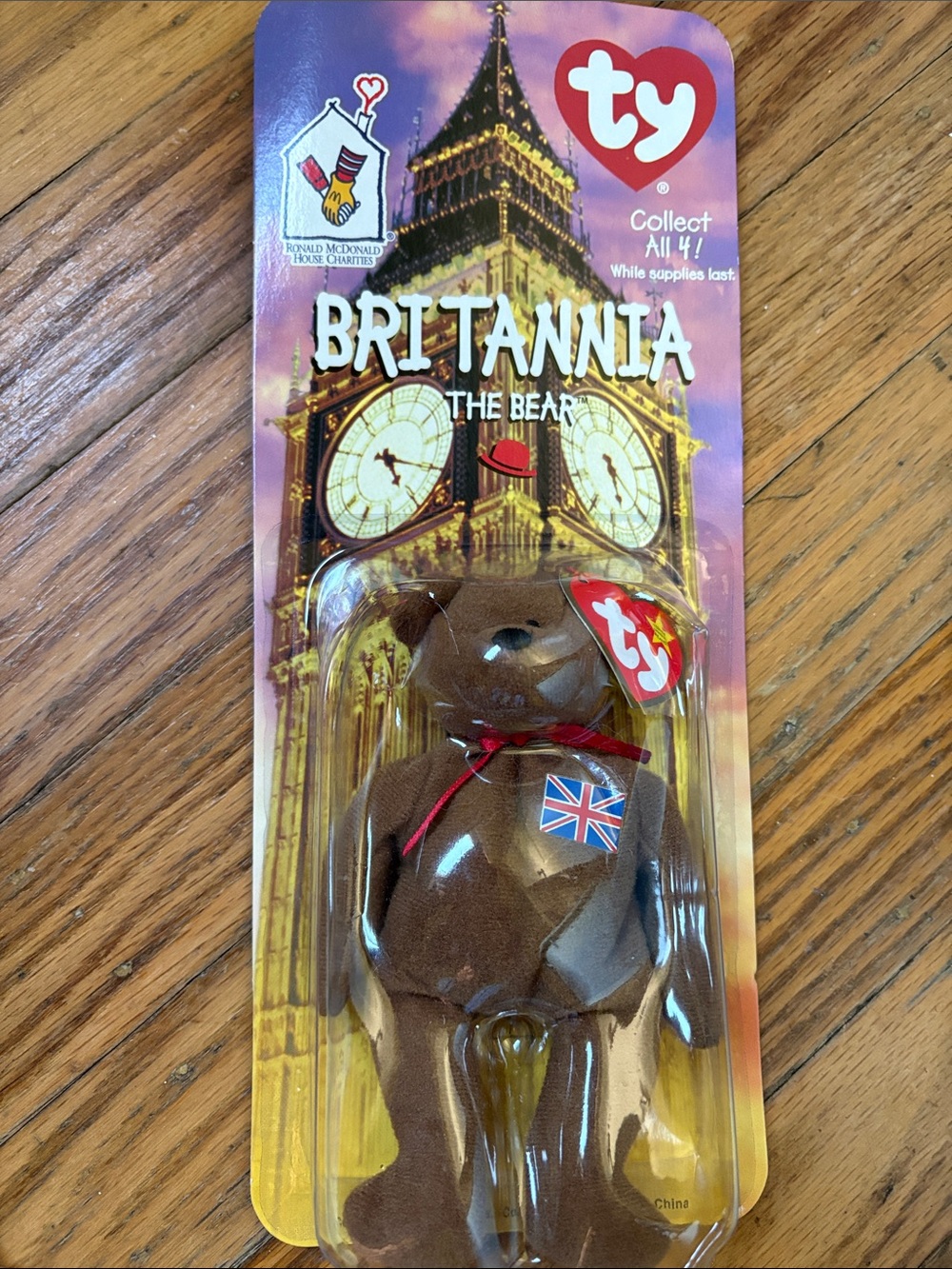 Ty Britannia Bear Plush - Brown with Union Jack Patch